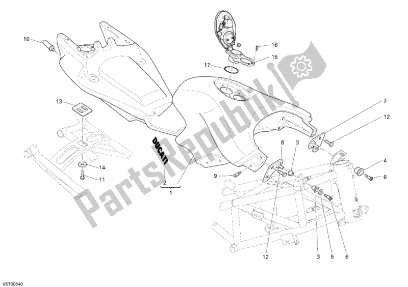 Todas las partes para Depósito De Combustible de Ducati Multistrada 1100 S USA 2007